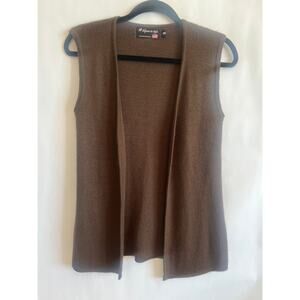 ALPACA IN STYLE WOMENS SWEATER VEST OPEN NO BUTTON OR ZIPPER BROWN SIZE SMALL